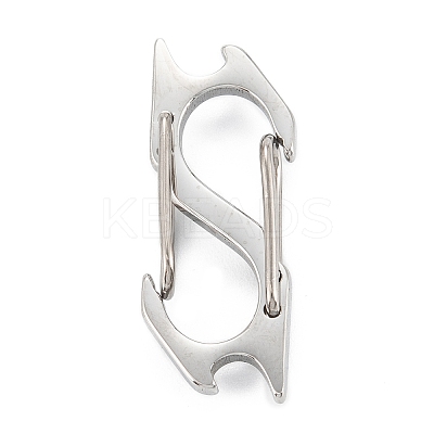 Non-Tarnish 304 Stainless Steel S-Hook Clasps LS-STAS-C024-07P-1