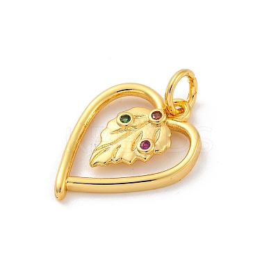 Brass Micro Pave Cubic Zirconia Pendants KK-U033-03G-02-1