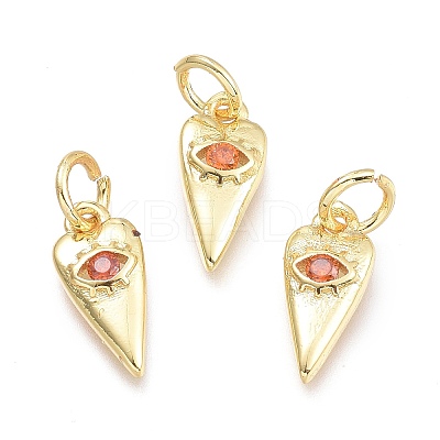 Brass Micro Pave Cubic Zirconia Pendants KK-P187-15G-G-1