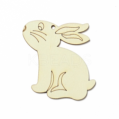 Easter Unfinished Natural Wood Big Pendant Ornaments WOOD-G010-01B-1