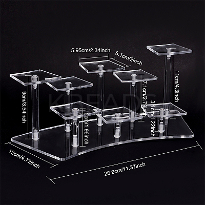 8-Slot Transparent Acrylic Minifigures Display Risers ODIS-WH0043-29A-1