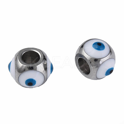 201 Stainless Steel Enamel Beads STAS-N087-59-02P-1