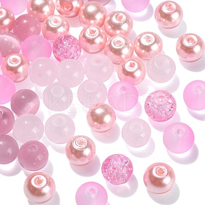 100Pcs Transparent Frosted Glass Beads Strands GLAA-CJ0002-07-1