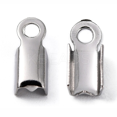 Tarnish Resistant 304 Stainless Steel Folding Crimp Ends X-STAS-R063-29-1