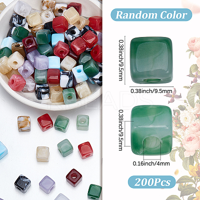 200Pcs Acrylic Imitation Gemstone Besds SACR-SP0001-40-1