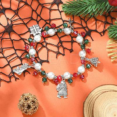 Colorful Glass Beaded Stretch Bracelet BJEW-JB09497-1