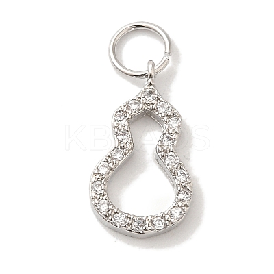 Brass Micro Pave Cubic Zirconia Charms KK-C072-46P-1