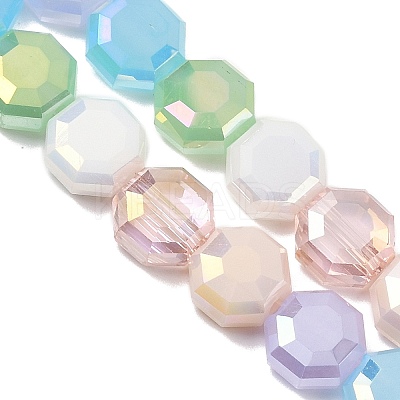 Electroplate Opaque Glass Beads Strands EGLA-G039-05A-01A-1