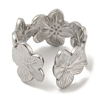 Non-Tarnish 304 Stainless Steel Open Cuff Ring RJEW-C067-23P-1