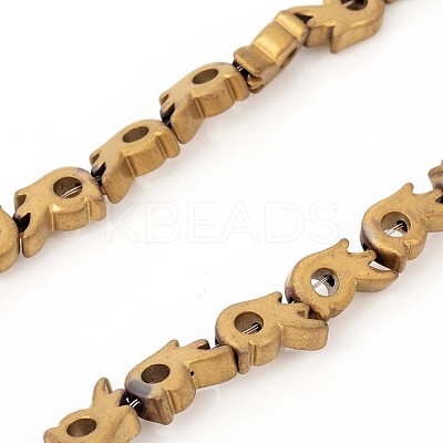 PVD Vacuum Plating Non-magnetic Synthetic Hematite Beads Strands G-F682-19-F-1