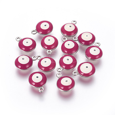 304 Stainless Steel Enamel Charms LS-STAS-O123-B-07P-1