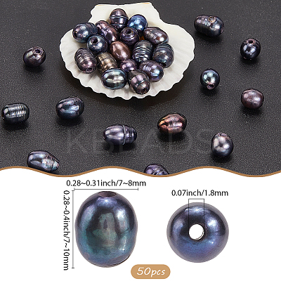 50Pcs Large Hole Pearl Beads PEAR-LT0001-09C-1