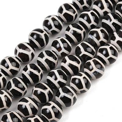 Tibetan Style dZi Beads Strands G-G328-A04-10mm-1