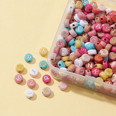 50G 2 Colors Opaque Mixed Color Acrylic Beads SACR-FS0001-10-1