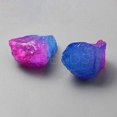 Electroplated Raw Rough Natural Quartz Crystal Beads LS-G-WH0016-43B-1