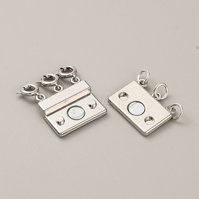 3-Strand 6-Hole Alloy Box Magnetic Clasps FIND-TAC0002-064P-1