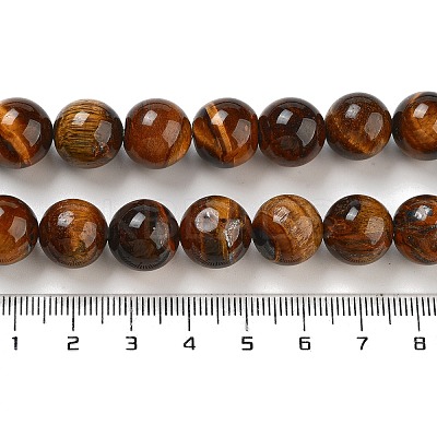 Natural Tiger Eye Round Bead Strands X-G-R200-12mm-1