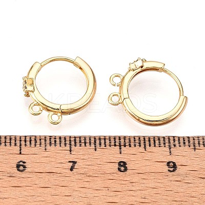 Brass Micro Pave Cubic Zirconia Hoop Earring Finding KK-N261-46G-1