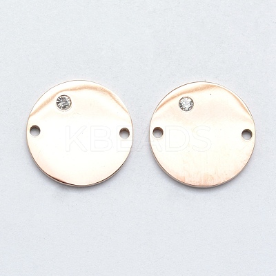 316 Surgical Stainless Steel Micro Pave Cubic Zirconia Links connectors STAS-K178-23RG-1