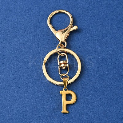 304 Stainless Steel Initial Letter Charm Keychains KEYC-YW00005-16-1