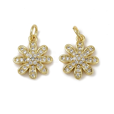 Brass Micro Pave Cubic Zirconia Pendants KK-I358-063G-K-1
