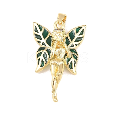 Brass Micro Pave Cubic Zirconia Pendants KK-C162-011A-01-1