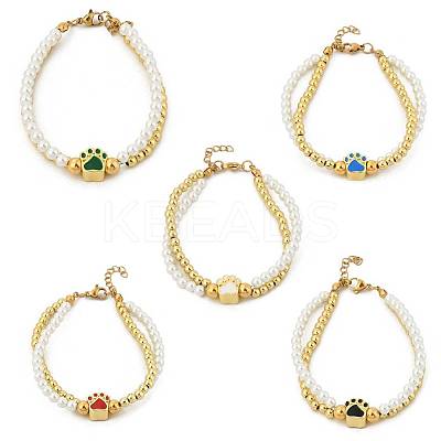 Brass Multi-strand Bracelets BJEW-M056-09G-1