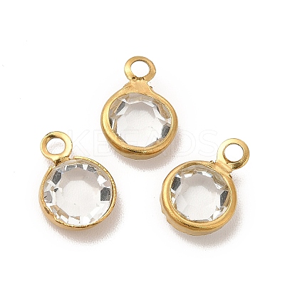 Ion Plating(IP) 304 Stainless Steel with Glass Charms STAS-G305-11G-04-1