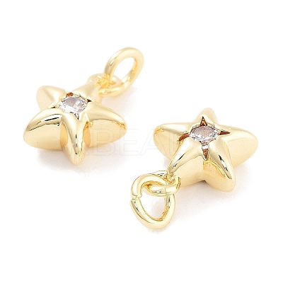 Brass with Cubic Zirconia Pendants KK-P271-38A-01G-1