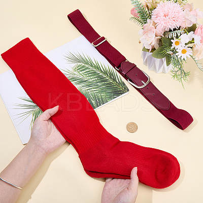 1 Pair Polycotton Solid Color Football Socks AJEW-CL0001-33B-1