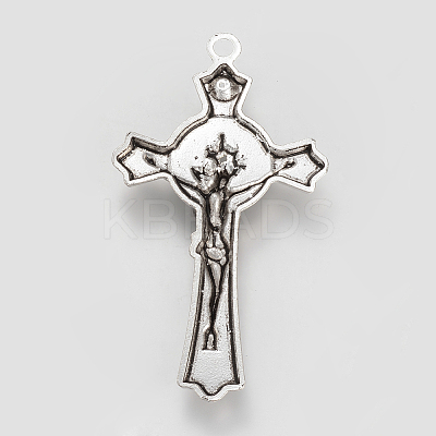 Tibetan Style Alloy Pendant Rhinestone Settings TIBE-S310-047AS-LF-1
