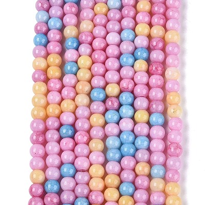 Ombre Effect Opaque Crackle Glass Beads Strands GLAA-Q106-01A-A08-1