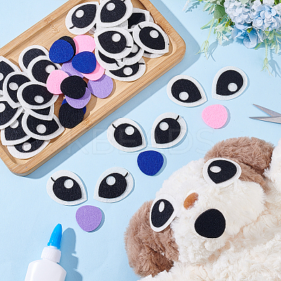 4Bags Eye & Mouth Wool Needle Felting Decoration DIY-PH0031-14B-1