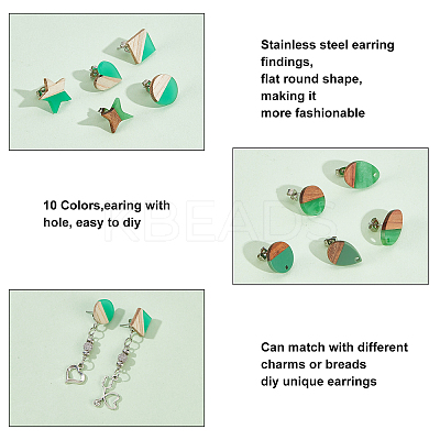 DIY Two Tone Stud Earring Making Finding Kits DIY-PH0006-52-1