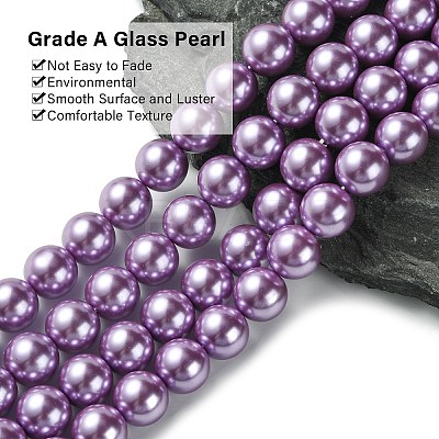 Eco-Friendly Dyed Glass Pearl Round Beads Strands HY-A002-12mm-RB056-1