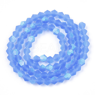 Imitate Austrian Crystal Bicone Frosted Glass Beads Strands LS-GLAA-F029-TM2mm-A07-1