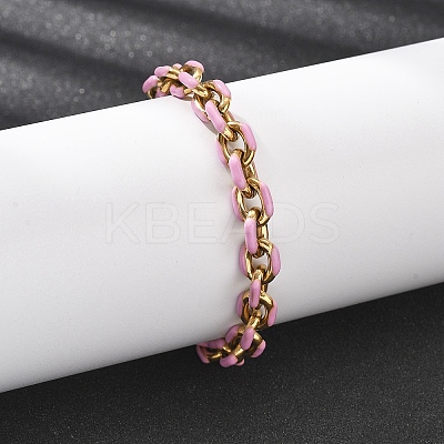 304 Stainless Steel Cable chain Bracelets for Women BJEW-B137-01-1