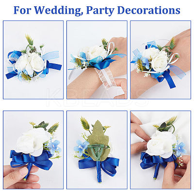 1Pc Silk Cloth Wrist Corsage AJEW-CP0001-73-1