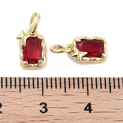 Brass Micro Pave Cubic Zirconia Charms KK-C051-10G-06-1