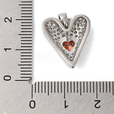 Rack Plating Brass & Cubic Zirconia Pendants KK-S372-14P-1