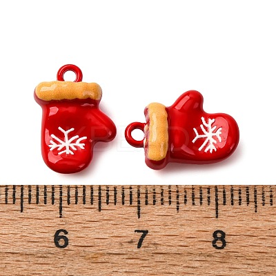 Christmas Themes Baking Paint Alloy Pendants FIND-G097-02D-1