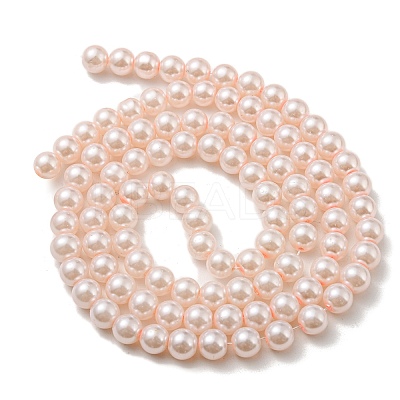(Defective Closeout Sale: Fading) Baking Paint Pearlized Glass Pearl Round Bead Strands HY-XCP0001-12-1