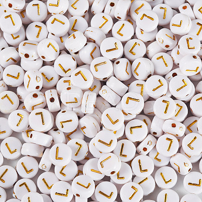 500Pcs Plating Acrylic Beads PACR-TADJ0001-01L-1