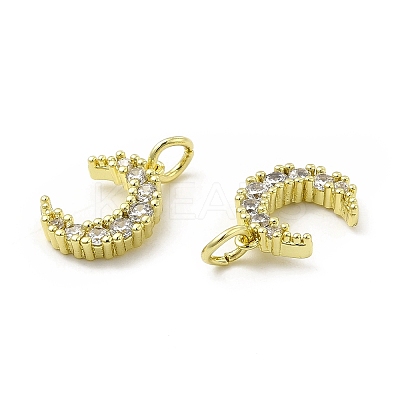 Brass Micro Pave Cubic Zirconia Charms KK-E068-VB413-1