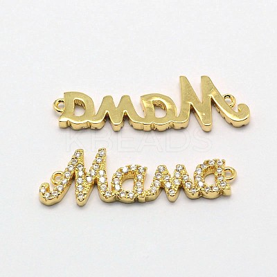 Word Mama Brass Micro Pave Cubic Zirconia Links ZIRC-F016-04-1