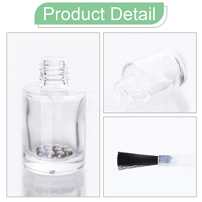 Transparent Glass Nail Polish Empty Bottle MRMJ-GL0001-18-1