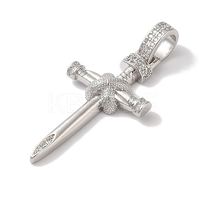 Rack Plating Brass & Cubic Zirconia Pendants KK-L216-054P-01-1