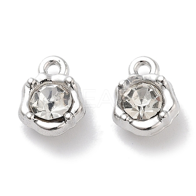 Rack Plating Alloy Rhinestone Charms PALLOY-F311-17P-01-1