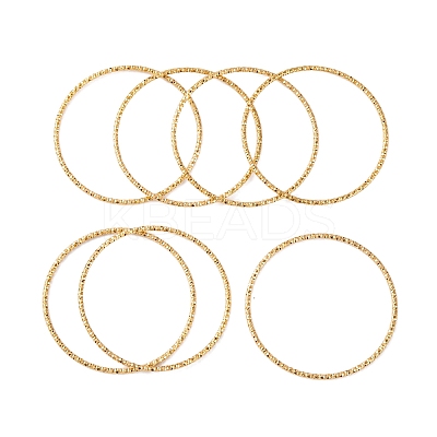 7Pcs PVD Vacuum Plating 304 Stainless Steel Textured Bangles Set for Women BJEW-A011-12C-G-1