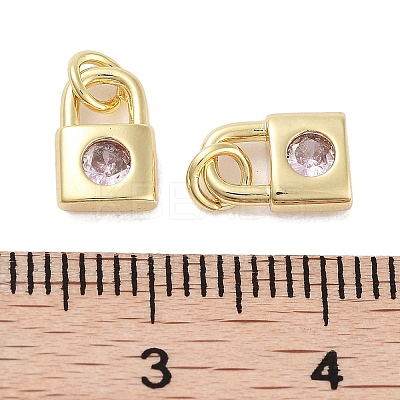 Brass Micro Pave Cubic Zirconia Charms KK-C051-13G-03-1